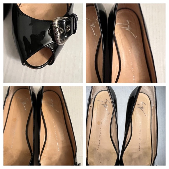 GIUSEPPE  ZANOTTI BLACK PATENT LEATHER FLATS - Picture 7 of 11